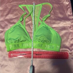PINK Victoria's Secret Neon Lime Bralette with Logo Band